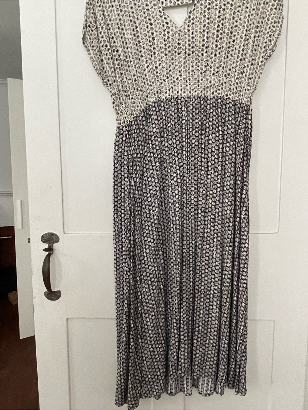 Fat Face Two-Tone Printed Maxi Dress in Black and White